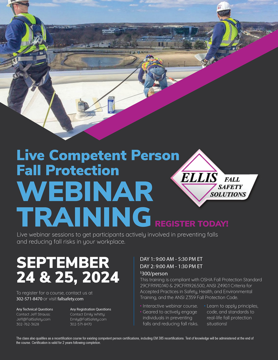 LIVE COMPETENT PERSON FALL PROTECTION WEBINAR TRAINING